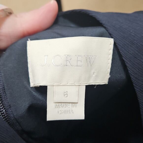 J. Crew Womens Navy Blue 100% Silk Mini Dress Size 6 Elegant Modern Party - Picture 5 of 8